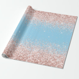 Rosa Blue Ombre Glitter Baby Gender Reveal Presentpapper