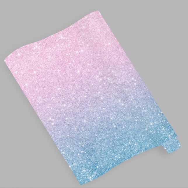 Rosa Blue Ombre Glitter Baby Gender Reveal Presentpapper (Skapare uppladdad)