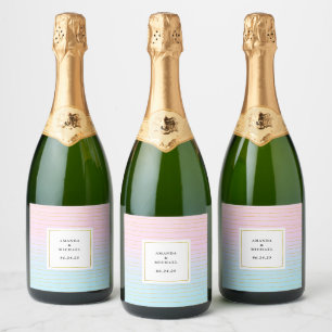 Rosa Blue Ombre med Thin Guld Linjer - Bröllop