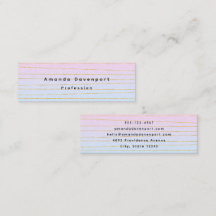 Rosa Blue Ombre med Thin Guld Linjer Mini Visitkort