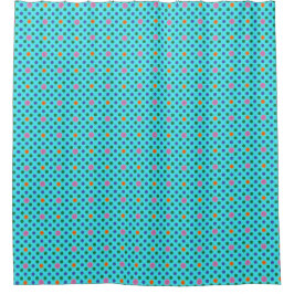 Rosa Blue-Orangen på turkos Quirky Polka dots