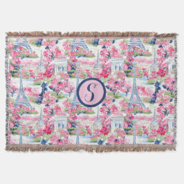 Rosa & Blue Paris Patterned Monogram Filt