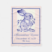 Rosa & Blue Pastel Baby Bunny Rabbit Personlig