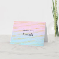 Rosa Blue Pastel Ombre med Guld Linjer Studenten