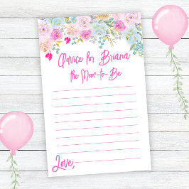 Rosa Blue Peach Blommigt Girl Baby Shower Adapter