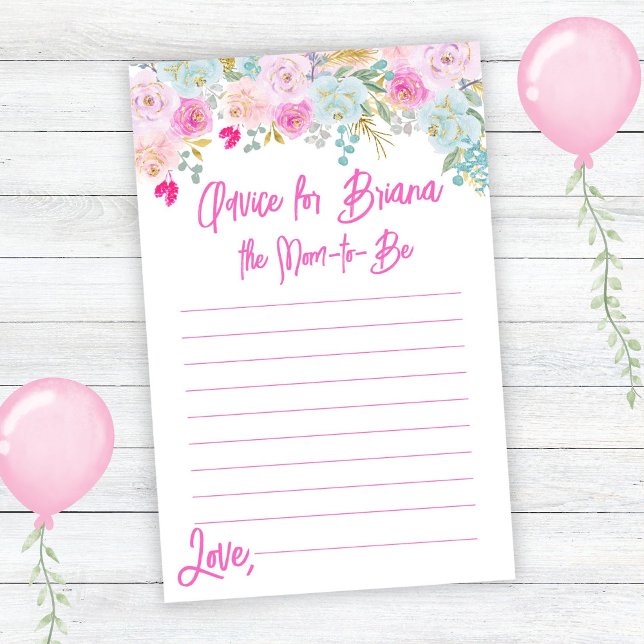 Rosa Blue Peach Blommigt Girl Baby Shower Adapter (Skapare uppladdad)