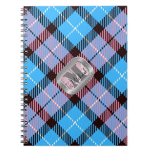 Rosa Blue Play Tartan Metallic Monogram-skript