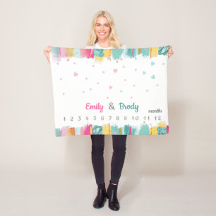 Rosa Blue Pojke Flickans Twillingar milsten Fleecefilt