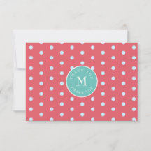Rosa Blue Polka - Stort tack, ditt kort