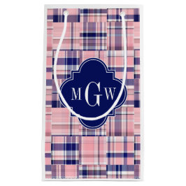 Rosa, Blue Preppy Patchwork Madras Monogram