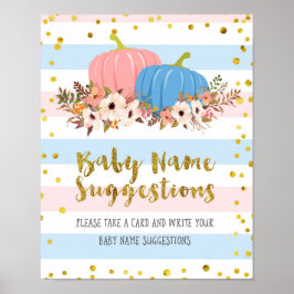 Rosa & Blue Pumpkin Namn Förslag Poster