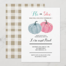 Rosa Blue Pumpkins Han eller hon Gender Reveal