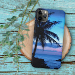 Rosa Blue Sunset Photo, Tropical Island Beach Ocea<br><div class="desc">Snyggt- och klassfotografi av ljus och mörk blått, turkos, violett, ametyst lila och pastellers rosa färgad solnedgång på en exotisk hawaiisk ö-strand med handflatan träd. En tropisk scen för söt älskare på Hawaii, Karibiska stränder, havet, havet, tropikarnas skönhet och populära semestermål för soliga sommarledigheter. Vackra, moderna och coola som täckmantel...</div>
