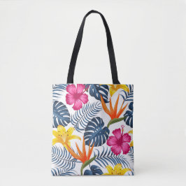Rosa Blue Tropical Shoulder Tote Bag Tygkasse