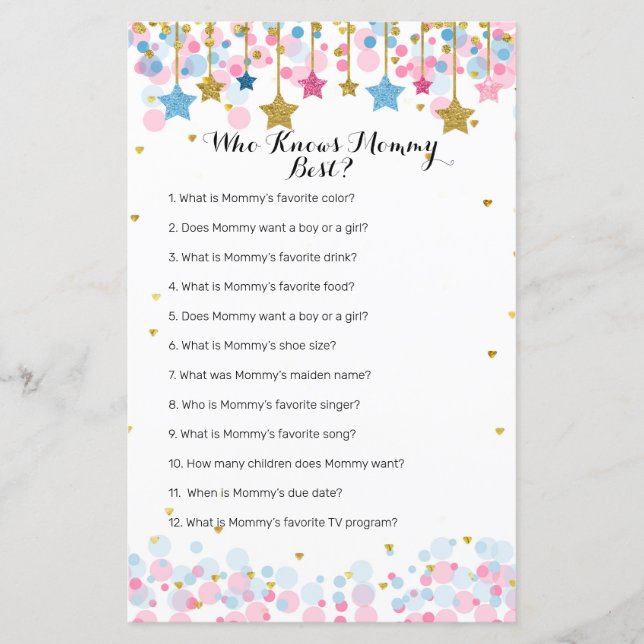 Rosa Blue Twinkle Twinkle Twinkle som känner Mamma (Framsida)