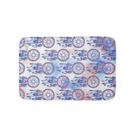 Rosa Blue Watercolor Dreamcatcher Modern Boho Badrumsmatta