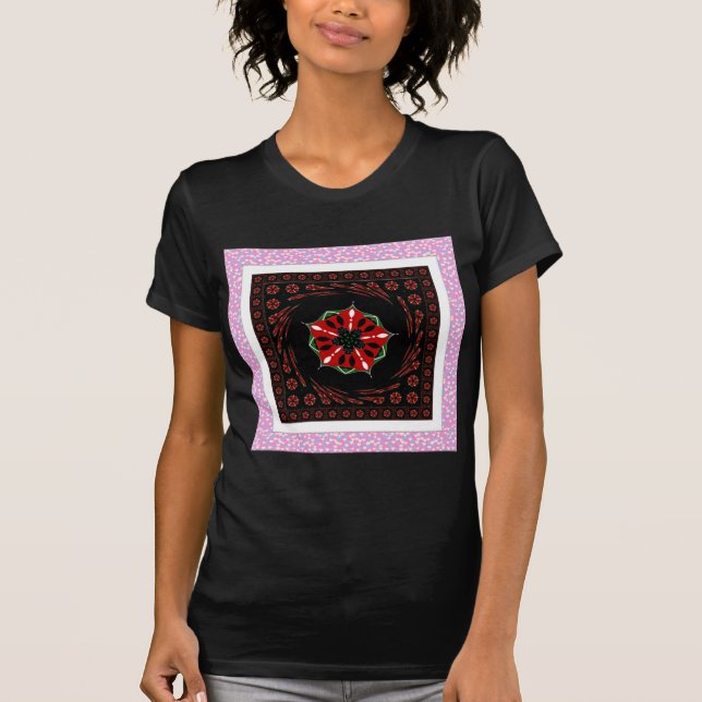 Rosa Blue White Herts of Kärlek T-shirt (Framsida)