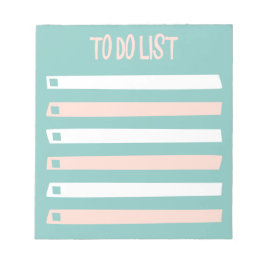 Rosa Blue White Simple to Do Checklist Anteckningsblock