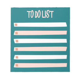Rosa Blue White Simple to Do Checklist Anteckningsblock