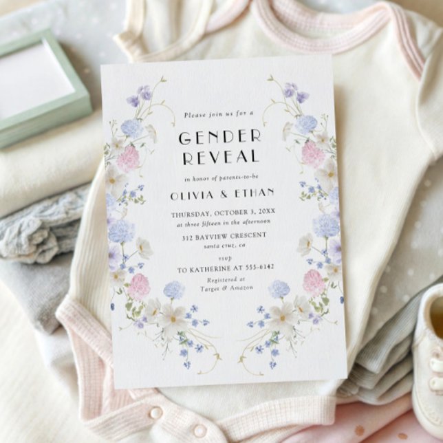 Rosa Blue Wildblomma Vår, sommaruppehåll för Gende Inbjudningar (Skapare uppladdad)