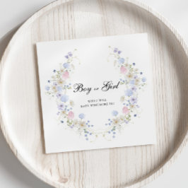 Rosa & Blue WildblommBoy eller Girl Gender Reveal Pappersservett