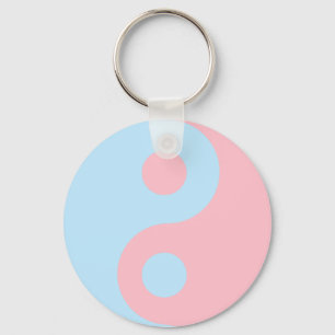 Rosa Blue Yin Yang Nyckelring