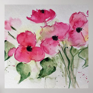 rosa Blumen Poster