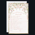 Rosa Blush Blommig Bröllopsfest Spel Bröllop<br><div class="desc">Vacker rosa blomster vattenfärg botanisk bröllopsfest spel. “Hur kommer vi att känna bruden?” Perfekt för din bröllopsfest.</div>