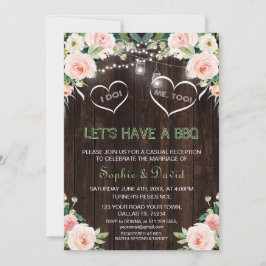 Rosa Blush Blomsterljus Gammalt Trä JAG GRILLAR Inbjudningar