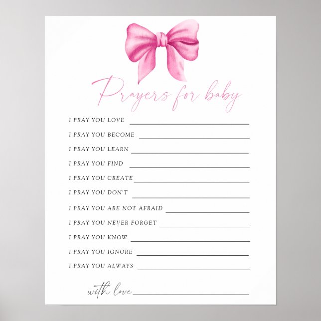 Rosa bockbabyduschböner för baby poster (Framsidan)