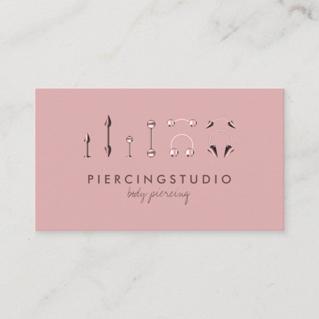 Rosa Body Jewelry Boho Chic Store Piercing Visitkort (Framsida)