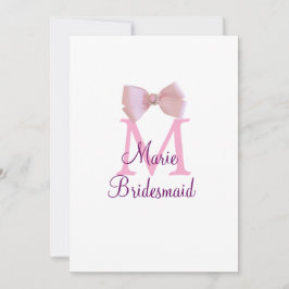 rosa bog monogram bridesmaid modern giftig rustil inbjudningar