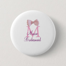 rosa bog monogram bridesmaid modern giftig rustil knapp