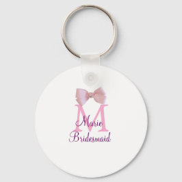 rosa bog monogram bridesmaid modern giftig rustil nyckelring