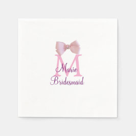 rosa bog monogram bridesmaid modern giftig rustil pappersservett