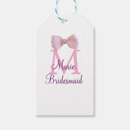 rosa bog monogram bridesmaid modern giftig rustil presentetikett