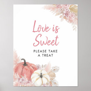 Rosa Bohemisk Faller i Ljuset Pumpa Kärlek är Sött Poster