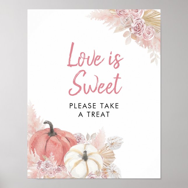 Rosa Bohemisk Faller i Ljuset Pumpa Kärlek är Sött Poster (Framsidan)