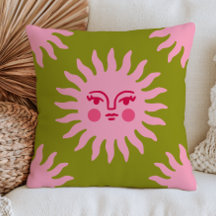 Rosa bohemisk solansikte på grön BOHO-chic mystik