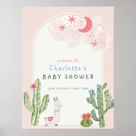 Rosa Boho Arch Leksak Girl Baby Shower Poster