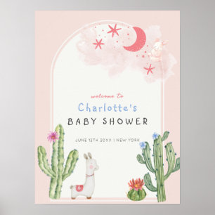 Rosa Boho Arch Leksak Girl Baby Shower Poster