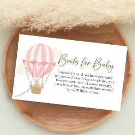 Rosa Boho Björn Baby Shower Böcker för Bebis Tilläggskort