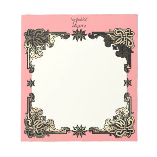 Rosa Boho blom- bohemisk Celtic fnurra Anteckningsblock
