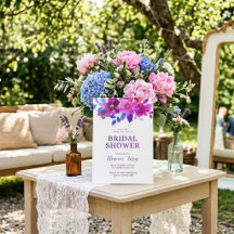 Rosa boho blommande bröllopsdusch