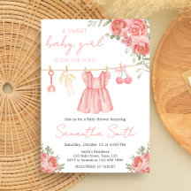 Rosa Boho Blommigt Baby Shower