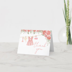 Rosa Boho Blommigt Baby Shower Tack Kort