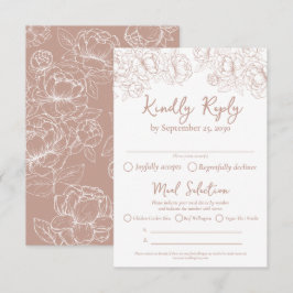 Rosa Boho Blommigt Bröllop, måltider och OSA Kort