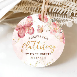 Rosa Boho Blommigt Butterfly Baby Shower Gåvor Etiketter