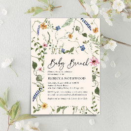 Rosa Boho Blommigt Girl Baby Brunch Shower Inbjudningar