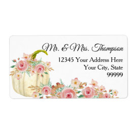  Rosa Boho Blommigt Guld Glitter White Pumpkin Fraktsedel